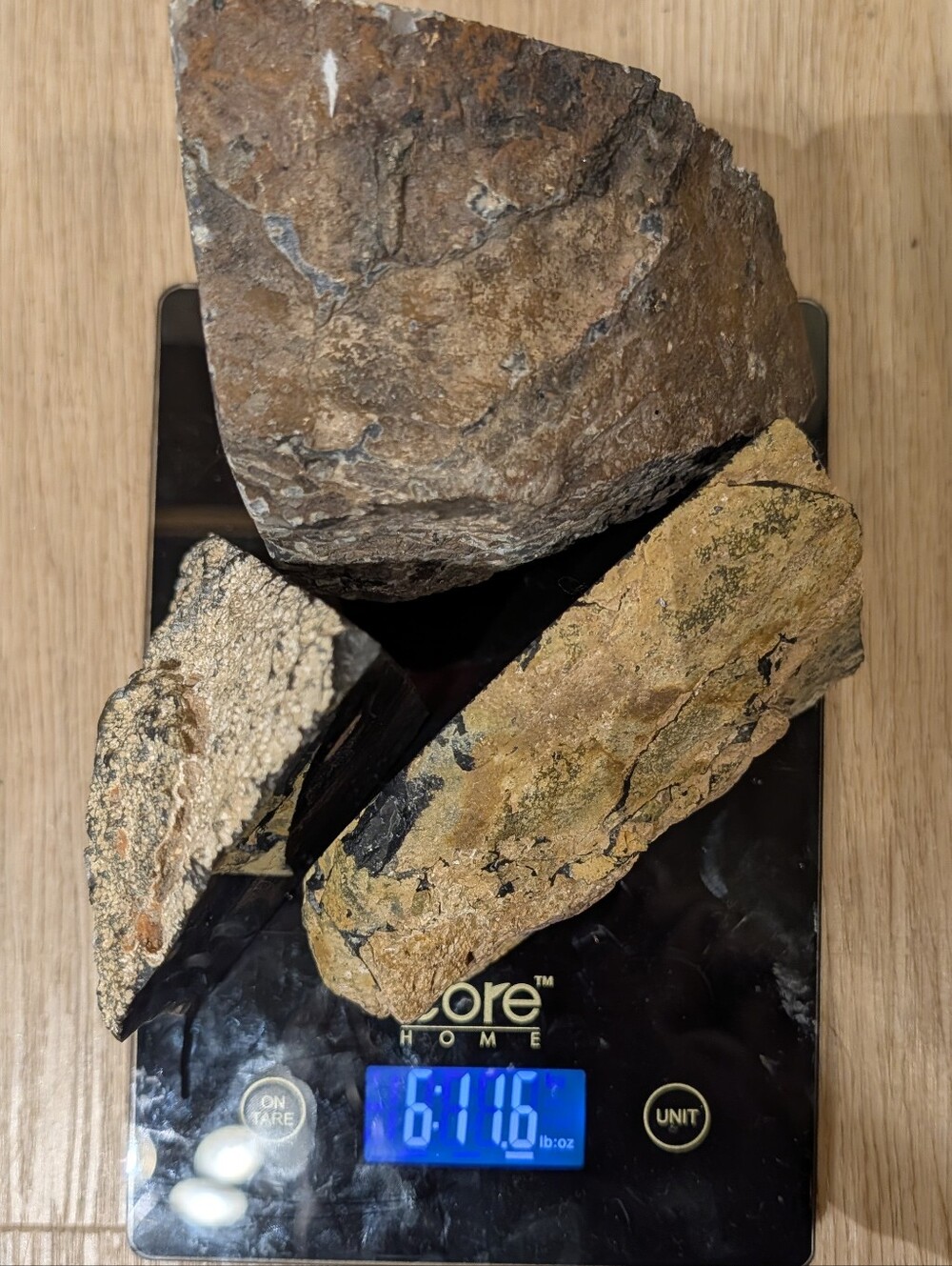 Agate Geode Sections Set of 3 Naturally Colored Black, Gold, Silver & Iridescent - Picture 3 of 14